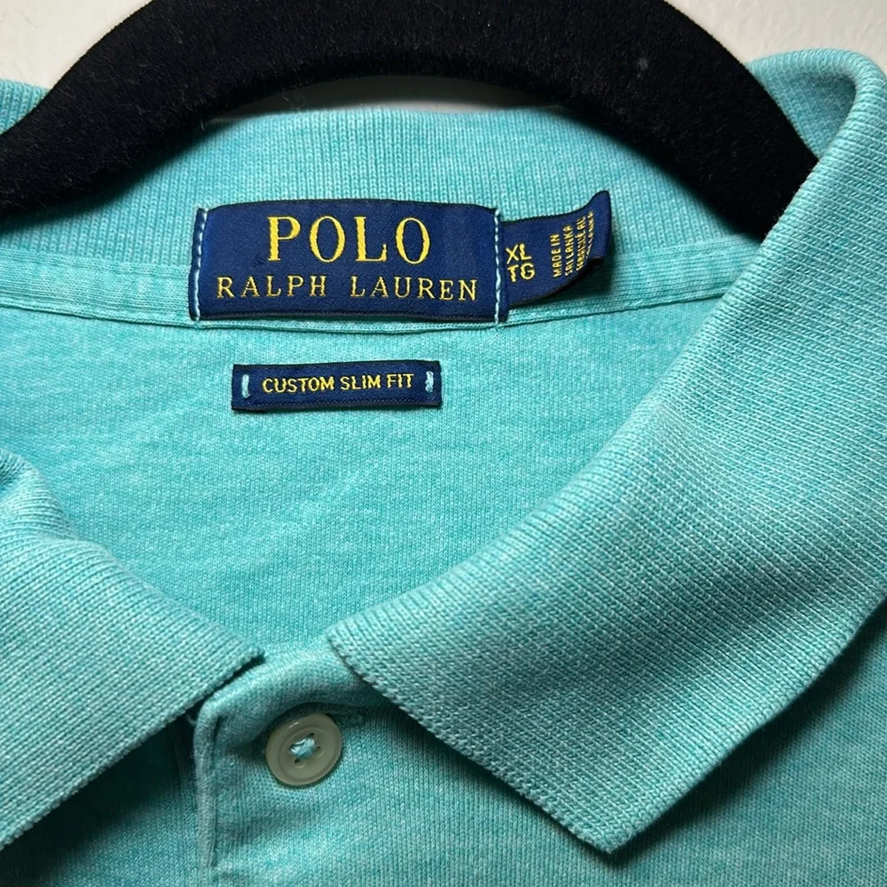 Polo Ralph Lauren Men’s Teal Custom Slim Fit Polo Size XL